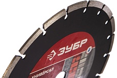 Алмазный отрезной сегментный диск Зубр УНИВЕРСАЛ 230 мм, по бетону, кирпичу, камню 36610-230_z01