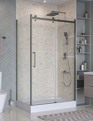 Душевой уголок BelBagno MARINO-2-AH-1-110/100-C-GM 110x100 прозрачный, оружейная сталь