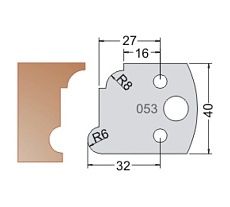 Нож мультисистема HSS профиль классика R8, 6 40x20x4 мм Dimar 3305340