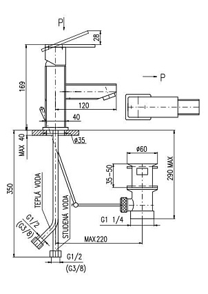 Смеситель для раковины Rav Slezak Loira LR527.5KZ