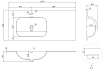 Раковина Vincea Elise 120 см Corian, белый матовый, левая VCB-4EL120MW-L