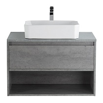 Мебель для ванной BelBagno Kraft 80 см со столешницей, 1 ящик, полка Cemento Grigio