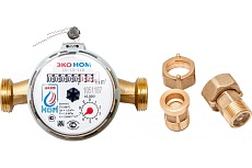 Счетчик воды ЭКО НОМ -15-110+КМЧ универсальный, с обратным клапаном, шт СВ110-004