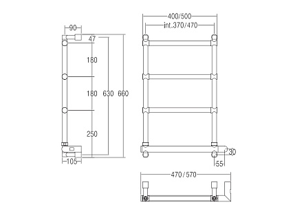 Полотенцесушитель электрический Margaroli Sole 470-542-4 хром