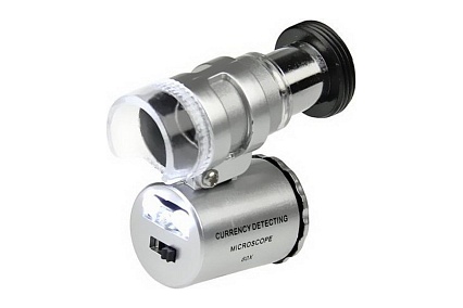 Микроскоп Pro Legend 60x мини, с подсветкой (2 LED) и ультрафиолетом PL4444