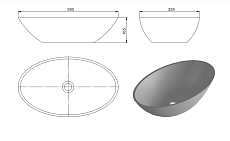 Раковина Holbi Dione Nano Concrete 60 см бетон 2.02.006.44.4