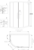 Душевой уголок Grossman Pragma PR-120RGR 120x80 асимметричный, розовое золото, R