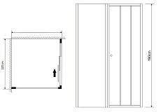 Душевая дверь Grossman Falcon 120x190, прозрачное, хром GR-D120Fa