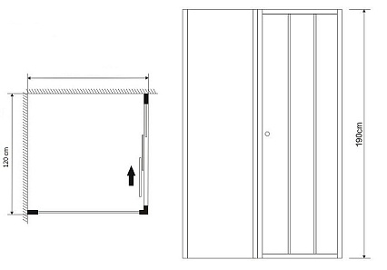 Душевая дверь Grossman Falcon 120x190, прозрачное, хром GR-D120Fa