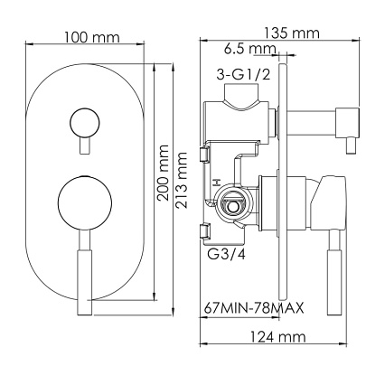 Смеситель для ванны WasserKRAFT Wern 4241 никель