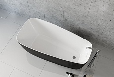 Акриловая ванна Aquanet Family Trend 170x78 см, 90778-MW-MB белый матовый/черный матовый