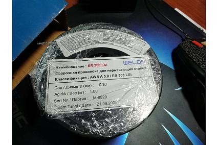 Проволока сварочная нержавеющая ER-308LSi (1 кг; 0.8 мм) WELDO X3956