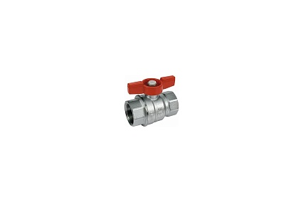 Шаровой кран Giacomini R851, 1 1/4, ВВ, ручка-бабочка красная, хромированный R851X026