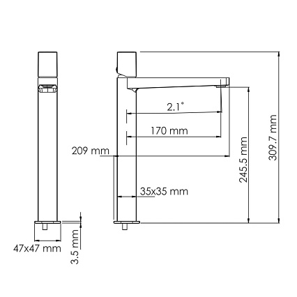 Смеситель для раковины WasserKRAFT Nuthe 9103H, черный матовый