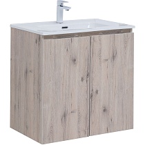 Тумба с раковиной Aquanet Алвита New 70 см 2 дверцы, дуб веллингтон белый