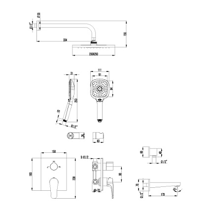 Душевой набор Lemark Shift LM4322C