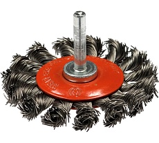 Щетка дисковая со жгутовой стальной проволокой Эксперт 487 (12 шт; 100 мм; хвостовик 6 мм) Профоснастка 20710002