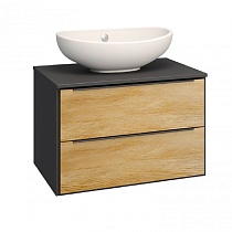 Мебель для ванной Руно Мальта 70 см, дуб/черный