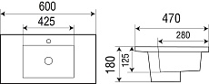 Раковина WeltWasser Deilbach 7506-60 60 см, 10000003900 белый