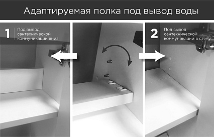 Тумба с раковиной 1MarKa Lira 40 см напольная, левая, белый глянец