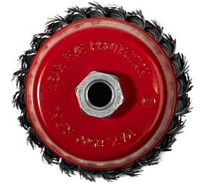 Кордщетка чашечная P.I.T. 100x0,5мм, стальная крученая проволока, резьба M14 APLS12-R100