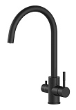 Смеситель для кухни Oliveeka OL-458022-MB с подкл. к фильтру, черный матовый
