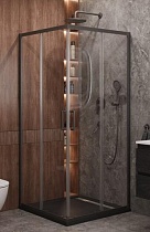 Душевой уголок Cezares MOLVENO-A-2-100-C-GM-IV 100x100 прозрачный, оружейная сталь