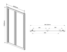 Душевая дверь Vincea Garda 90x190 VDB-1G900CH хром, шиншилла