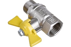 Шаровой кран для газа Valfex 1/2&quot; ВР/НР бабочка, латунный никелированный 11Б27фтМ VF.278.NB3.012.Bir