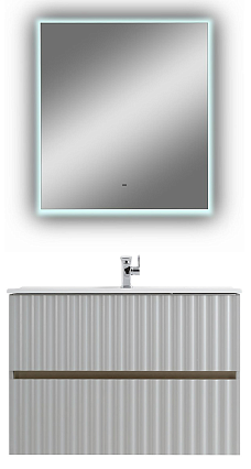 Мебель для ванной Art&Max Elegant 60 см, LED подсветка, светло-серый
