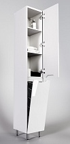Шкаф пенал Style Line Марелла Люкс Plus 30 см с б/к, белый глянец СС-00002419