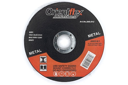 Диск отрезной по металлу OrientFLEX 125x1.0x22.2 мм, 10 шт Orientcraft OC125102210E
