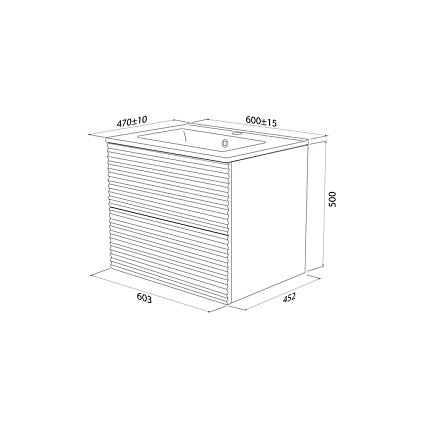Тумба с раковиной Iddis Bild 60 см белый BIL60W0i95K