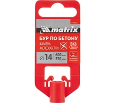 Бур по бетону 14x600 мм, SDS PLUS c крестовой пластиной Matrix 70920