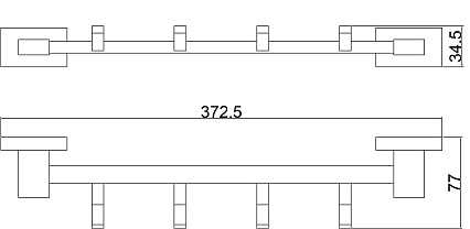 Крючок Belz B90215-4, планка 4 крючка, хром