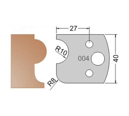 Нож мультисистема HSS галтель R8 полуштап R10 40x20x4 мм Dimar 3300440