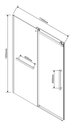 Душевая дверь Vincea Сomo Soft VDS-1CS110CLB 110x195 черный, прозрачная