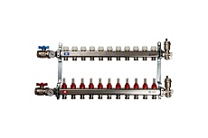 Коллектор из нержавеющей стали в сборе с расходомерами STOUT 11 выходов SMS 0907 000011