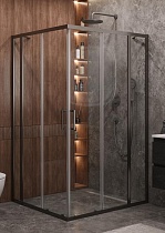 Душевой уголок Cezares MOLVENO-AH-22-130/120-C-GM-IV 130x120 прозрачный, оружейная сталь