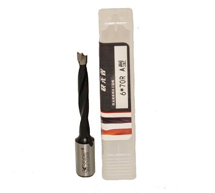 Сверло для глухих отверстий KWS HW 6х43х70 мм, Z=2, R K6 4040-01003-A0670R