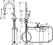 Смеситель для кухни Hansgrohe Aqittura 76803670 с подкл. к фильтру, матовый чёрный