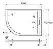 Поддон для душа Cezares TRAY-AS-RH-120/90-550-30-W-R 120x90 из мрамора, R