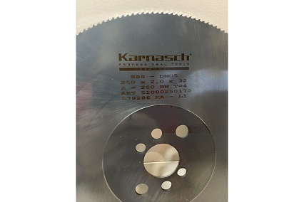 Диск пильный из быстрорежущей стали HSS-DMo5 (250х2х32 мм; Z=200 BW) Karnasch 5.1000.250.170