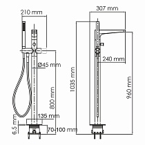 Напольный смеситель WasserKRAFT Sauer 7121 глянцевое золото