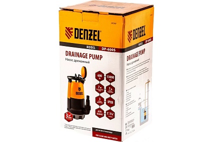 Дренажный насос для чистой и грязной воды Denzel DP-600S 97268
