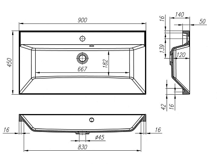 Тумба с раковиной Art&Max Verona Push 90 см