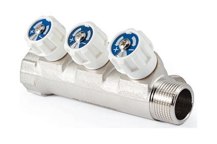 Коллектор с регулировочными вентилями PROFACTOR в/н 3/4" х 3 вых 1/2"нар PF MV 268.3