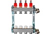 Коллекторная группа из нержавеющей стали ColSys 804R 4 выхода, с расходомерами, термостатическими и дренажными клапанами 1804R22504