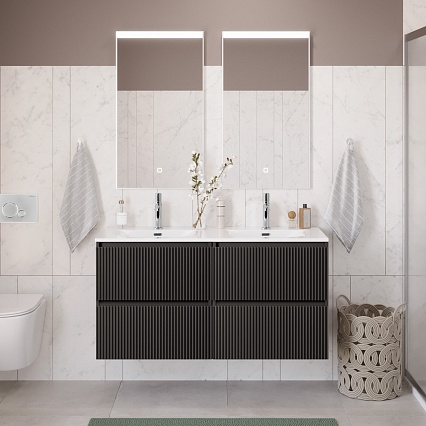 Тумба с раковиной BelBagno Uno 120 см, 4 ящика, Темно-серый матовый