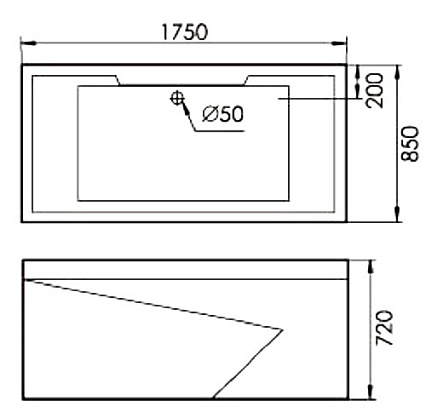 Акриловая ванна Gemy G9065 B R 175x85 см